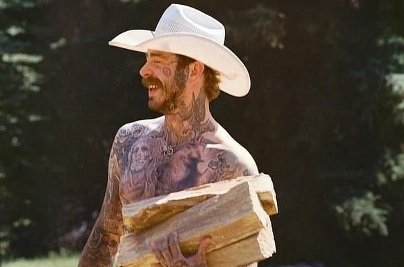 Post Malone Turns Cowboy for SKIMS Campaign